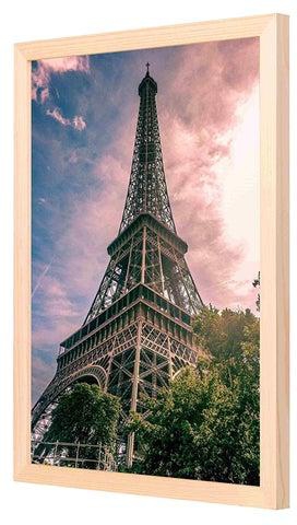 لوحة فنية لديكور الحائط بإطار خشبي تصوِّر برج إيفل في باريس متعدد الألوان 33x43سنتيمتر