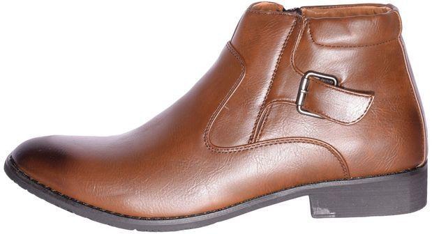 Cacatua Brown Men's Leather Boots With Rubber Sole