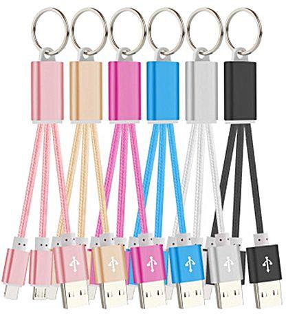 Universal IPhone Samsung Micro-USB Cable RECHING 2 In 1 8 Pin+Micro USB Charger Sync High Speed Keychain Cable