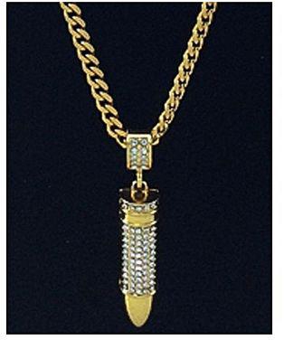 Gold Cuban Link Chain With Bullet