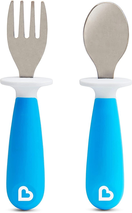 Spoon and Fork Set Blue, Munchkin, Blue