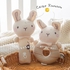 2PCS Plush Baby Soft Rattle Toys, Beige Bunny Baby Rattles Plush Rattle Shaker Set Baby Rattle Toys Infant Plush Rattle Gift Set Bunny Baby Toy Set Cuddly Beige Rattle for Infant Shower Gifts