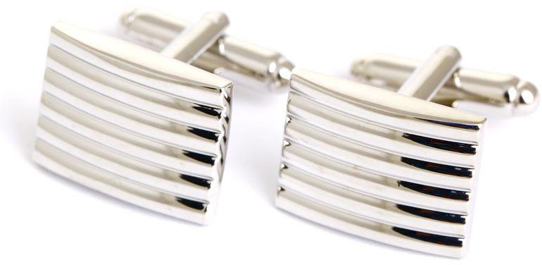 Classic Lined Silver Cufflinks For Men C83