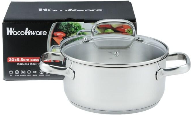 Wacokware Stainless Steel Casserole With Lid 20x9.5cm