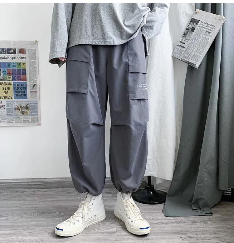 New Cargo Pants Men's Streetwear Harem Pants 2021 Multi-Pocket Man ...