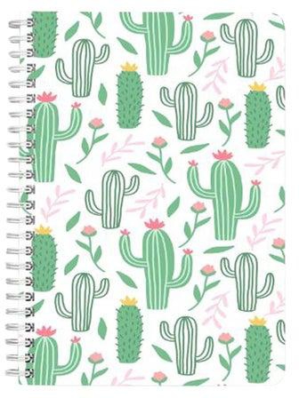 Cactus A5 Spiral Notebook Green/white