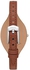 Fossil Women's Carlie Mini Quartz Stainless Steel and Leather Watch, Silver/Blue/Brown Cuff, One Size, Carlie Three-Hand Leather Watch - ES5205