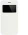 حافظة جلدية خلفية بلاستيكية مع نافذة للشاشة مع حماية للشاشة لهواتف ايفون 6 4,7 انش - ابيض