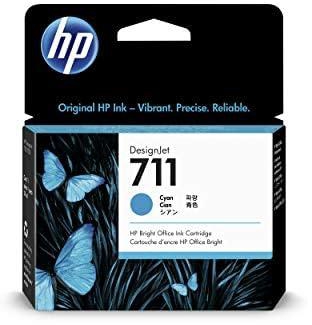 HP 711 CZ130A Cyan 29-ml Genuine HP Ink Cartridge with Original HP Ink, for HP DesignJet T120, T125, T130, T520, T525, T530 Large Format Plotter Printers and HP 711 DesignJet Printhead