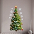Generic Christmas Tree Pattern Star Design Wall Stickers Home Decoration-Green