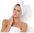 Lushh 2Pcs Hair Towel Turban Wrap, 100%Cotton Bath Shower Head Towel, Quick Magic dryer, Hat wrapped Bath Cap (Purple-White)