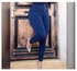 Fashion Navy Blue Women's High Waist Body Shaper Jeans