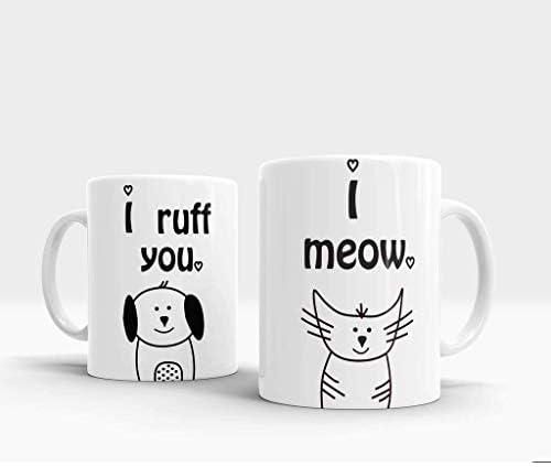 Cashmeera Printd Mug - couples set of 2 Mugs Cat and Dog -Ceramic Coffee Cup
