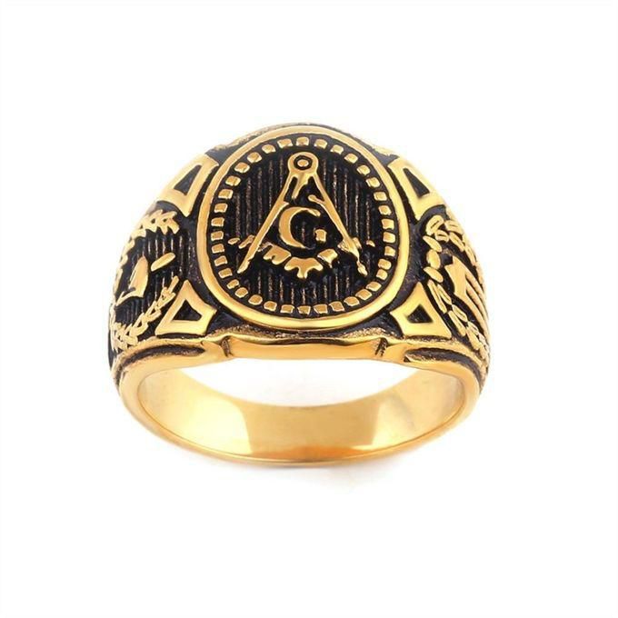 Fantastic Flower New fashion personality masonic ring male stainless steel - US size #12