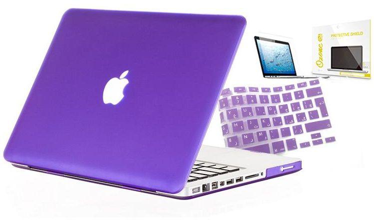 Macbook Pro Retina 13 Inches 3 In 1 Combo Of Case, Arabic Uk Keyboard & Ozone Screen Guard -  Purple