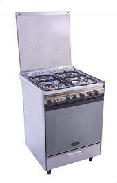 Kiriazi Gas Cooker 4 Burners, Silver - 6400 SS - Shop All - Large Home Appliances