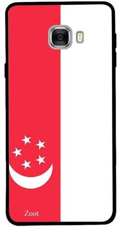 غطاء حماية واقٍ لهاتف سامسونج جالاكسي C7 نمط علم سنغافورة