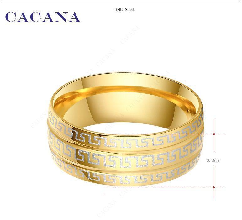 Womans Ring of Stainless steel plated with 18 carat gold is decorated with stripes (size 8) NO.R62