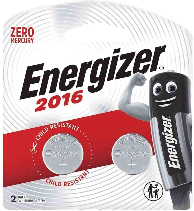 Energizer 2016 Lithium Coin Battery - 3 Volt - 2 Batteries