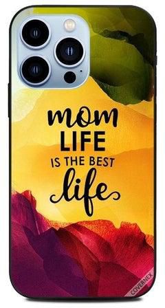 غطاء حماية واقٍ بطبعة عبارة "Mom Life Is The Best Life" لأبل آيفون 13 برو متعدد الألوان