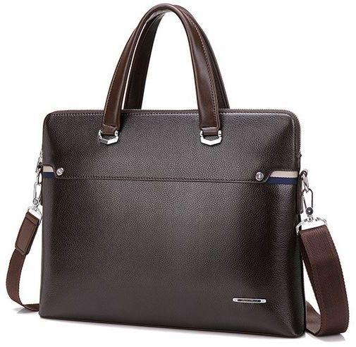 Classic Business bag leather handbag Shoulder Bag Briefcase Laptop Bag for Men BY-73B Brown