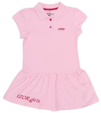Izor Girls Buttoned Short Sleeves Polo Dress - Pink