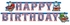 شعار مطبوع عليه عبارة "Happy Birthday" بنمط المسلسل الكرتوني Thomas And Friends