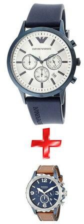 Men's Water Resistant Chronograph Watch AR11026 And Analog Quartz Watch JR1504 Set