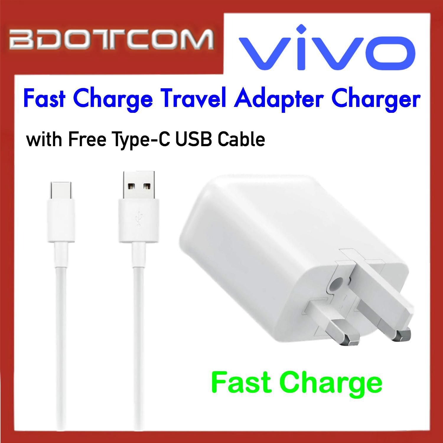 Vivo V17 Fast Charger Travel Adapter Type C with USB Cable