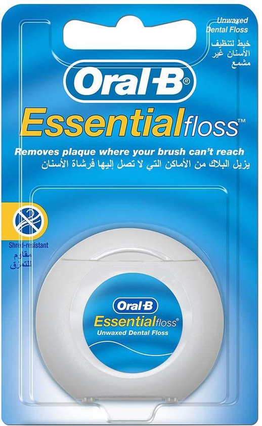 Oral-B - Essential Floss Unwaxed 50m- Babystore.ae