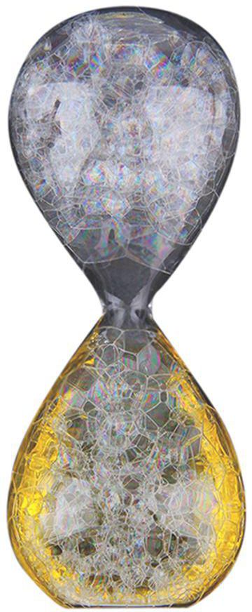 Decorative Bubble Hourglass Clear/Yellow/White 5x5x13 centimeter