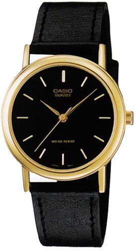 Casio Men's Black Dial Black Leather Band Watch [MTP-1095Q-1A]