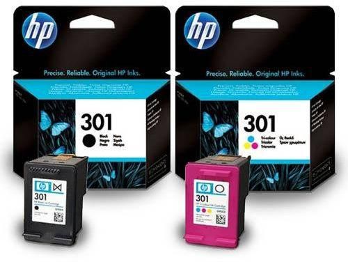 HP 301 Black and HP 301 Tricolor Ink Cartridges