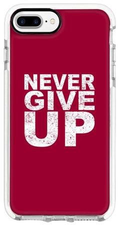 غطاء حماية من سلسلة إمباكت برو بطبعة عبارة "Never Give Up" لهاتف أبل آيفون 8 بلس أحمر/أبيض