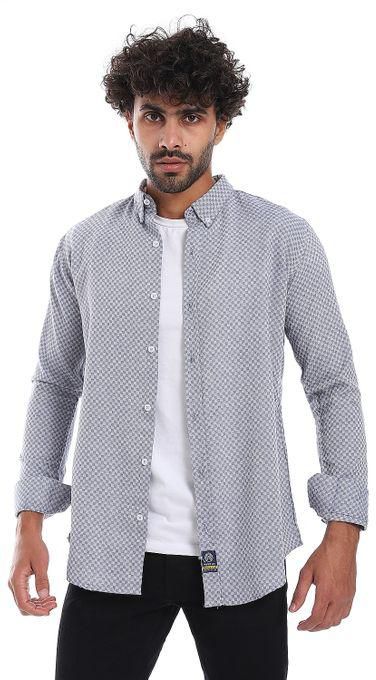 Pavone Casual Patterned Full Buttoned Shirt - Light Grey