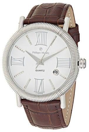 Men's Water Resistant Leather Analog Watch L1371WWO - 44 mm - Brown