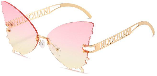 Fashion 2022 Trendy Butterfly Luxury Women Sunglasses - Pink
