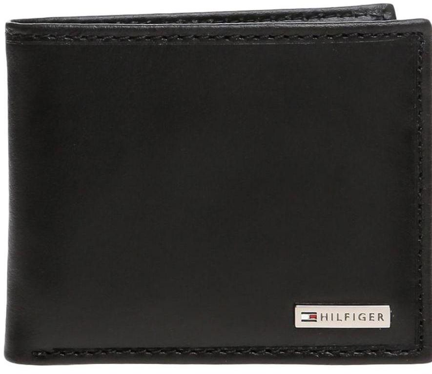 Tommy Hilfiger Fordham Passcase Billfold Wallet for Men - Leather, Black