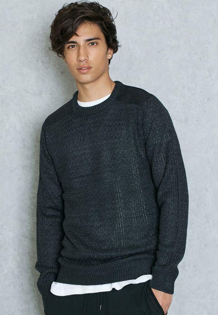 Patch Shoulder Sweater