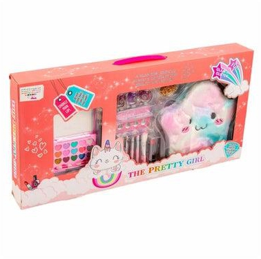 The Pretty Girl Beauty Makeup with Nail Brush and Plush Bag – 2610B