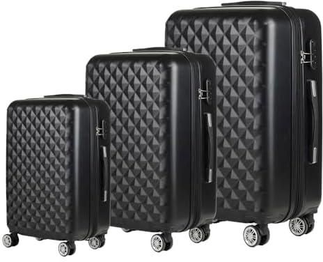 Milano bag Luggage Trolley Bags Set Of 3 Pieces For Unisex - Black JOL-12BL