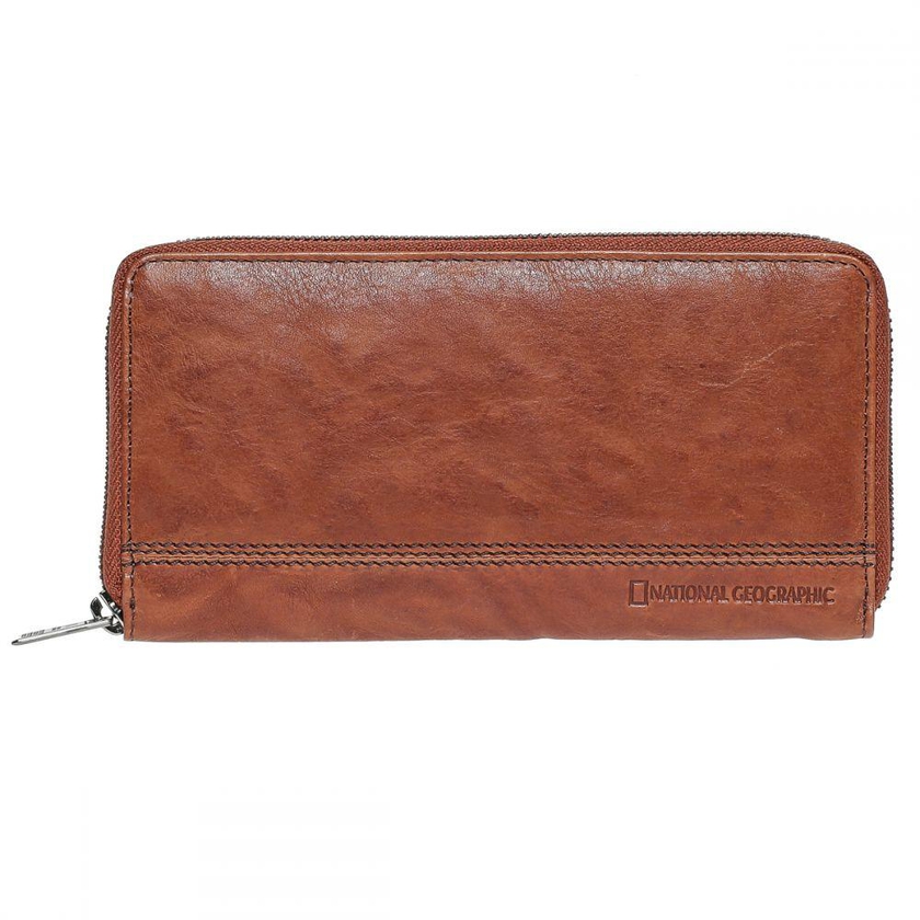 National Geographic NWPE2526 Zip Around Wallet for Women - Brown