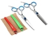 Professional Hair Cutting Scissors Set Silver/Blue/Red 225.3g
