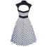 Fashion Vintage Polka Dot Woman Dress - White & Black