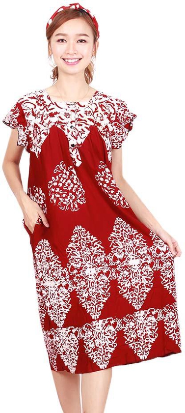 Kime Flare Sleeves Batik Kaftan Dubai Sleeping Dress D23864 (4 Colors)