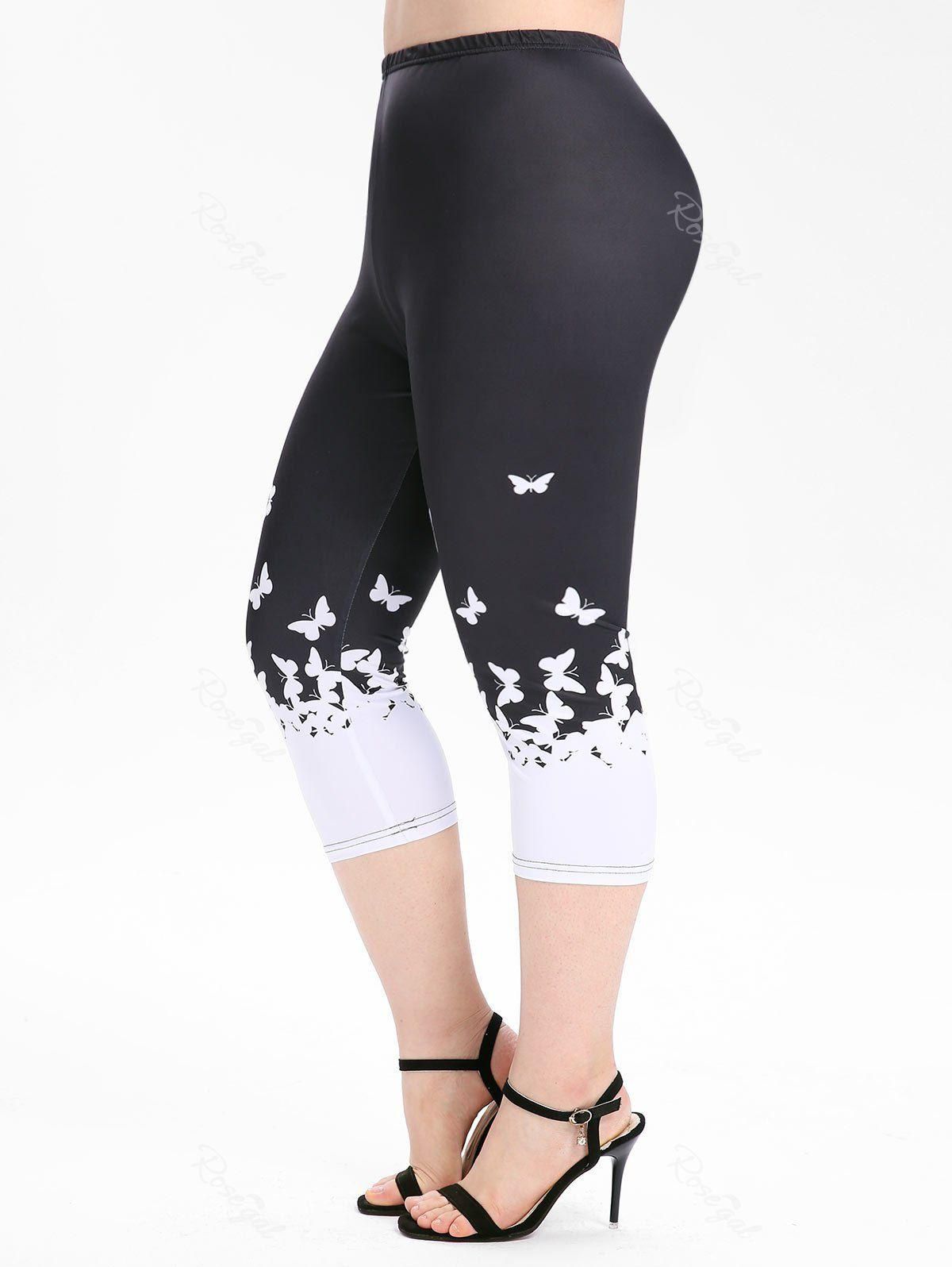 Plus Size Butterfly Ombre High Rise Leggings - 5x | Us 30-32