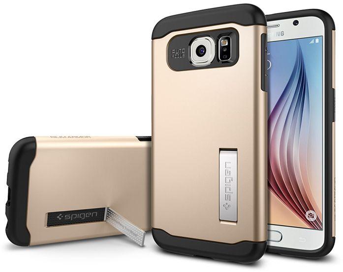 Spigen Samsung Galaxy S6 Slim Armor Kickstand Case / Cover [Champagne Gold]