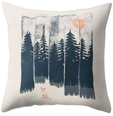 Moon Night Scene Square Pillow Cushion Case Multicolour 45x45cm