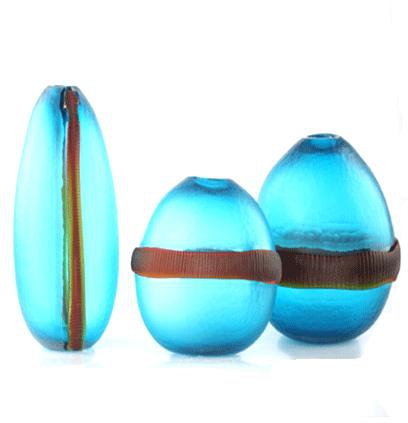Handmade Blue Vase Set