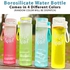 Funeiko Hello Master Borosilicate Water Bottle – Transparent Water Bottle for Home, Office, Gym, Picnic and Travelling – Stylish Glass Bottle (Random Color Dispatch) – 1 PCS - 480ML